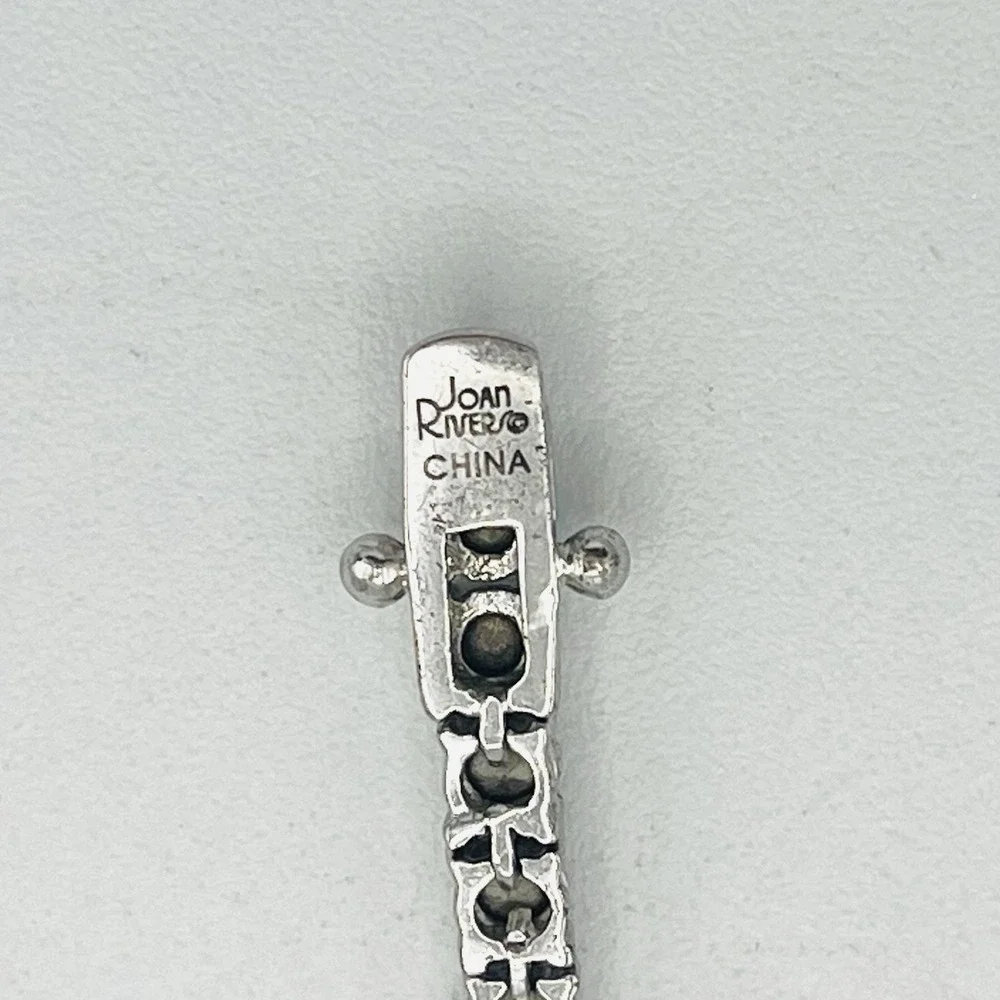 Joan Rivers Women's Tennis Bracelet Silver Tone Metal Rhinestone Crystals 7.75
